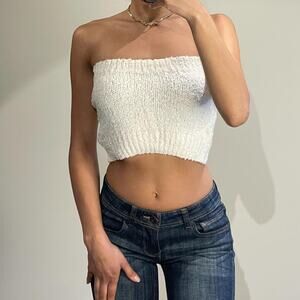 Cream Knitted Tube Top